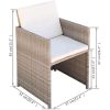 Bistrogrupp med dynor 3 delar konstrotting beige vidaXL – miniatyr 11