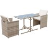 Bistrogrupp med dynor 3 delar konstrotting beige vidaXL – miniatyr 3