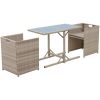 Bistrogrupp med dynor 3 delar konstrotting beige vidaXL – miniatyr 4