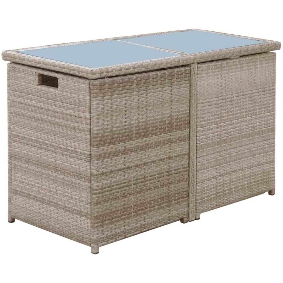Bistrogrupp med dynor 3 delar konstrotting beige vidaXL – bild 6