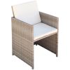 Bistrogrupp med dynor 3 delar konstrotting beige vidaXL – miniatyr 8