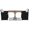 Bistrogrupp med dynor 3 delar konstrotting svart vidaXL – miniatyr 3