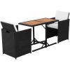 Bistrogrupp med dynor 3 delar konstrotting svart vidaXL – miniatyr 4