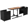Bistrogrupp med dynor 3 delar konstrotting svart vidaXL – miniatyr 5