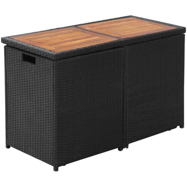 Bistrogrupp med dynor 3 delar konstrotting svart vidaXL – bild 6