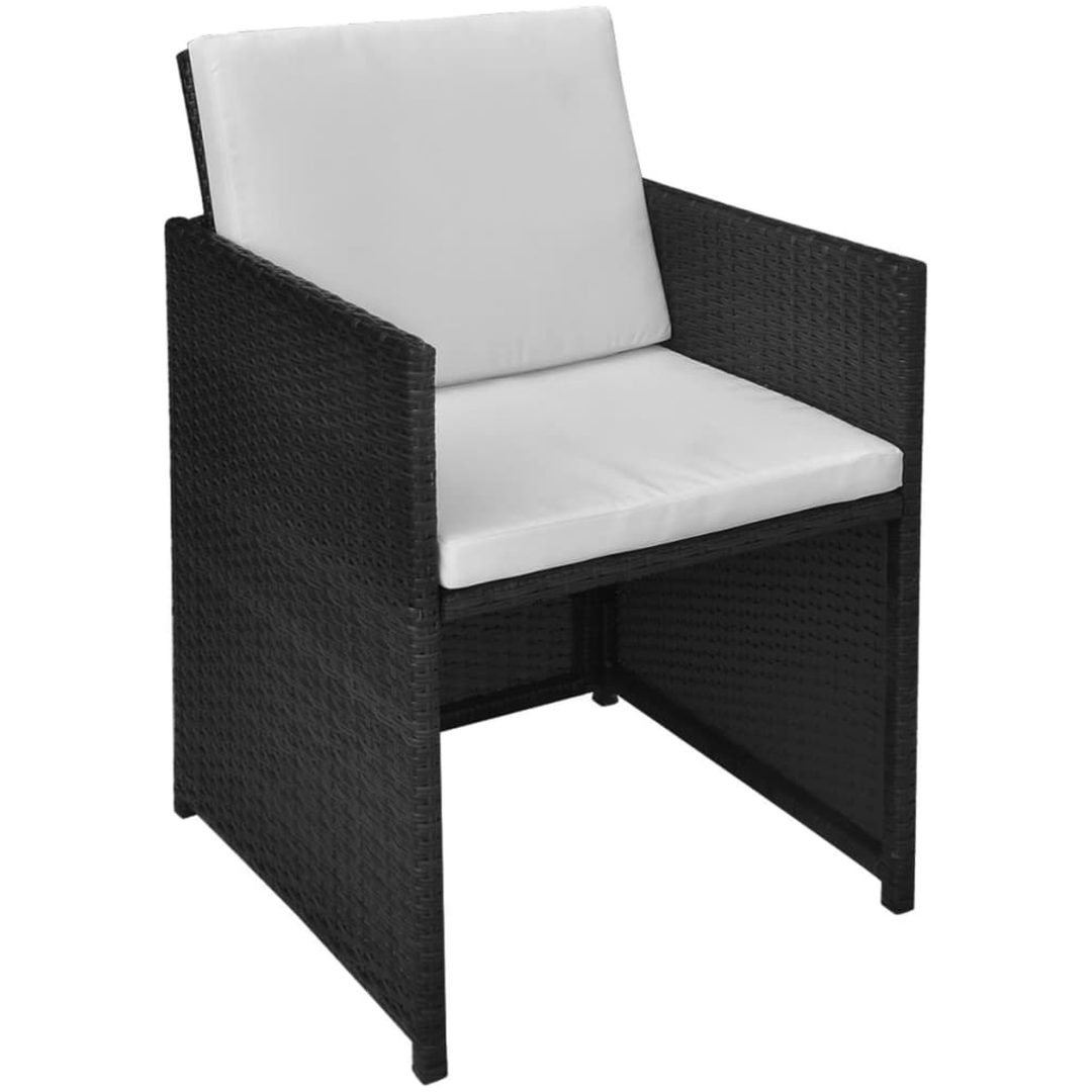 Bistrogrupp med dynor 3 delar konstrotting svart vidaXL – bild 8