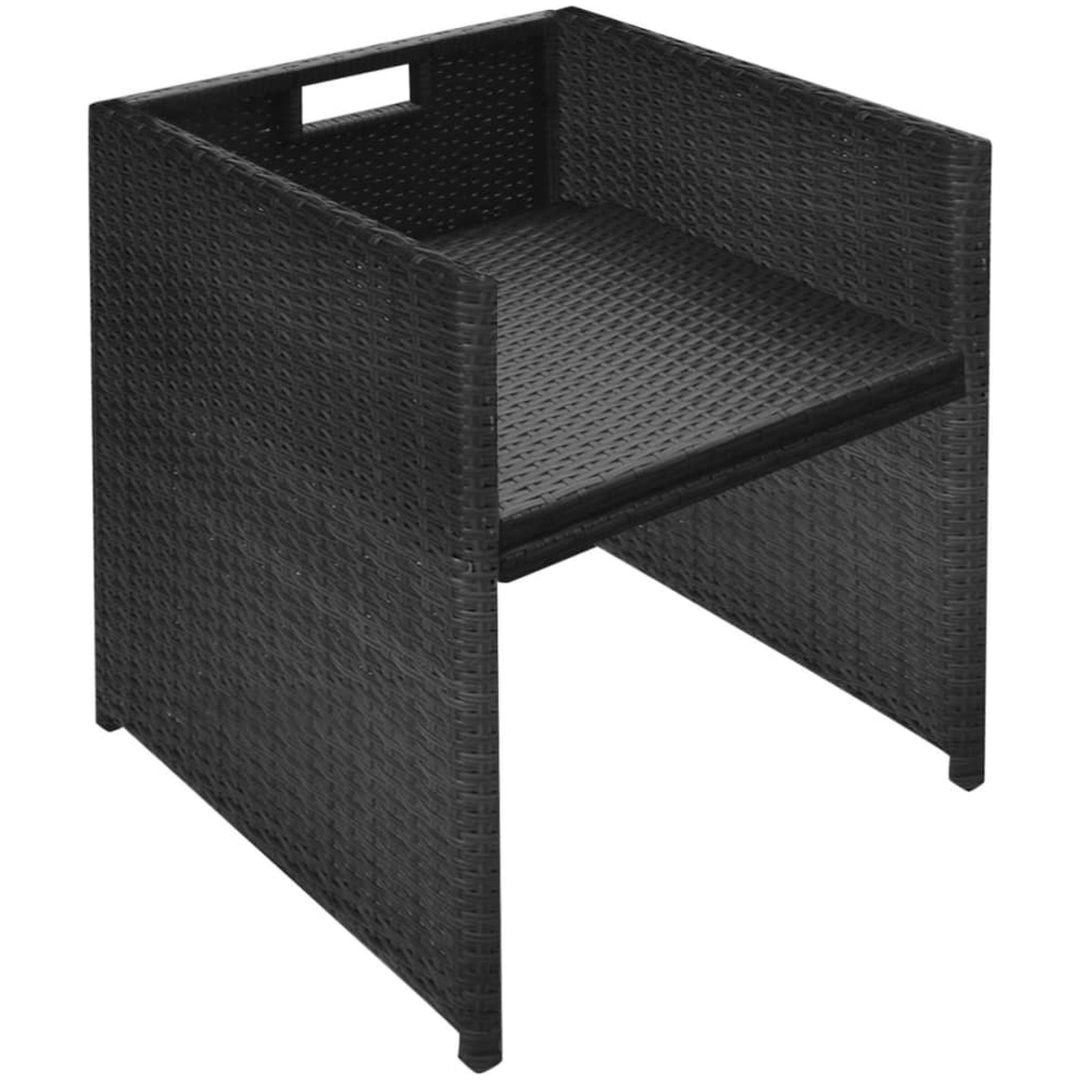 Bistrogrupp med dynor 3 delar konstrotting svart vidaXL – bild 9