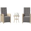 Bistrogrupp med dynor 3 delar mixbeige konstrotting vidaXL – miniatyr 1