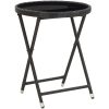 Bistrogrupp med dynor 3 delar svart konstrotting och glas vidaXL – miniatyr 4