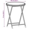 Bistrogrupp med dynor 3 delar svart konstrotting och glas vidaXL – miniatyr 9