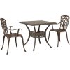 Bistroset för trädgården 3 delar brons gjuten aluminium vidaXL 80x80x75 cm – miniatyr 2