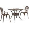 Bistroset för trädgården 3 delar brons gjuten aluminium vidaXL 80x80x75 cm – miniatyr 3