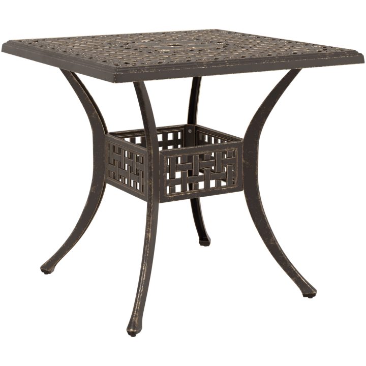 Bistroset för trädgården 3 delar brons gjuten aluminium vidaXL 80x80x75 cm – bild 5