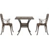 Bistroset för trädgården 3 delar brons gjuten aluminium vidaXL 80x80x75 cm – miniatyr 6