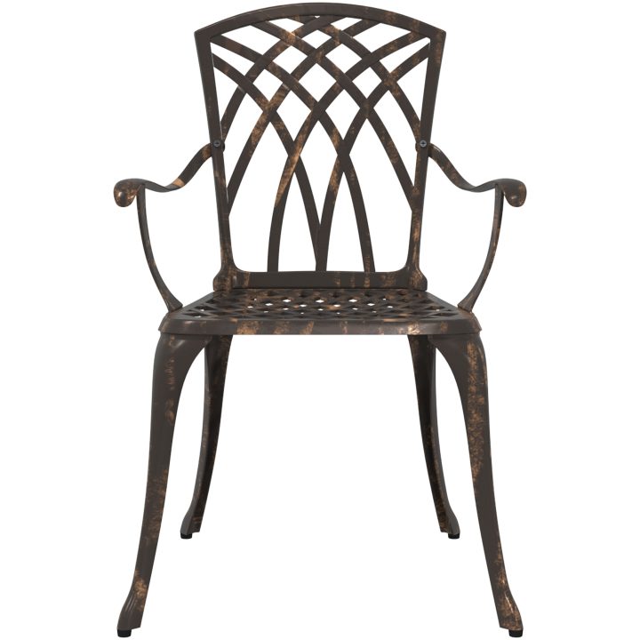 Bistroset för trädgården 3 delar brons gjuten aluminium vidaXL 80x80x75 cm – bild 7
