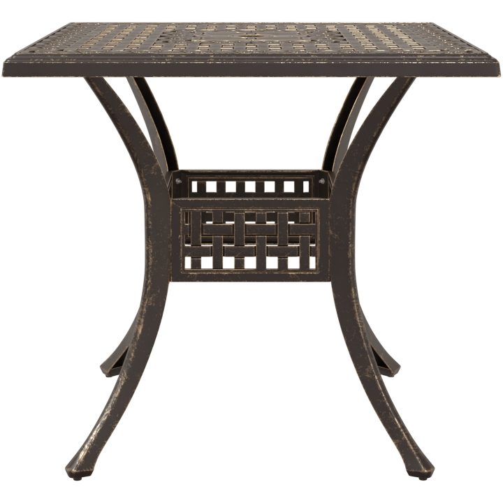 Bistroset för trädgården 3 delar brons gjuten aluminium vidaXL 80x80x75 cm – bild 8