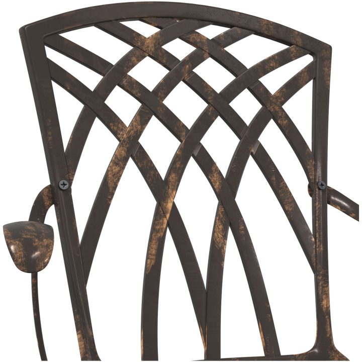 Bistroset för trädgården 3 delar brons gjuten aluminium vidaXL 80x80x75 cm – bild 10