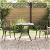 Bistroset för trädgården 3 delar brons gjuten aluminium vidaXL 80x80x75 cm – miniatyr 1