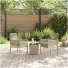 Bistroset för trädgården 3 delar med dynor beige konstrotting vidaXL Liten – miniatyr 4