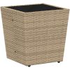 Bistroset för trädgården 3 delar med dynor beige konstrotting vidaXL Liten – miniatyr 5