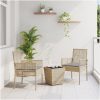 Bistroset för trädgården 3 delar med dynor beige konstrotting vidaXL Liten – miniatyr 1