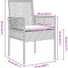 Bistroset för trädgården 3 delar med dynor grå konstrotting vidaXL Compact – miniatyr 10