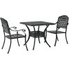 Bistroset för trädgården 3 delar svart gjuten aluminium vidaXL Medium – miniatyr 2