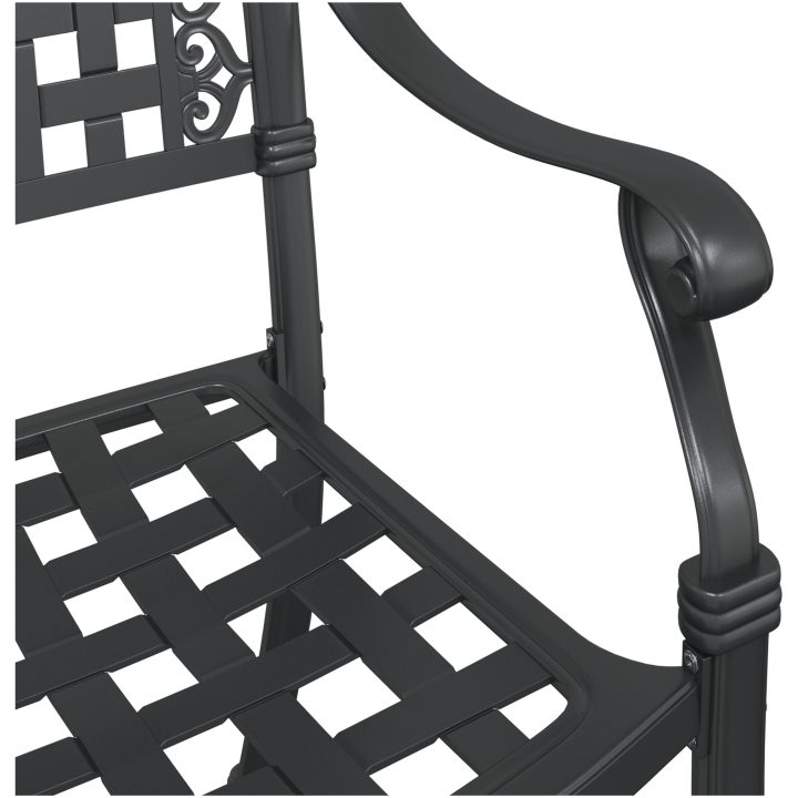 Bistroset för trädgården 3 delar svart gjuten aluminium vidaXL Medium – bild 11