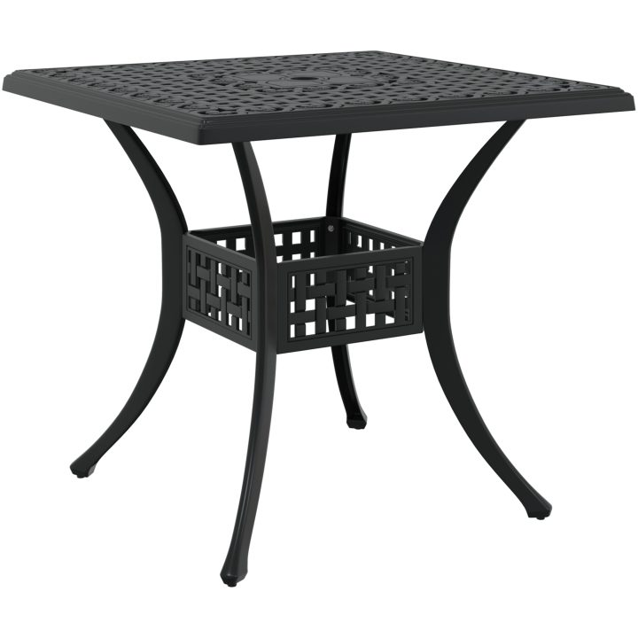 Bistroset för trädgården 3 delar svart gjuten aluminium vidaXL Medium – bild 5