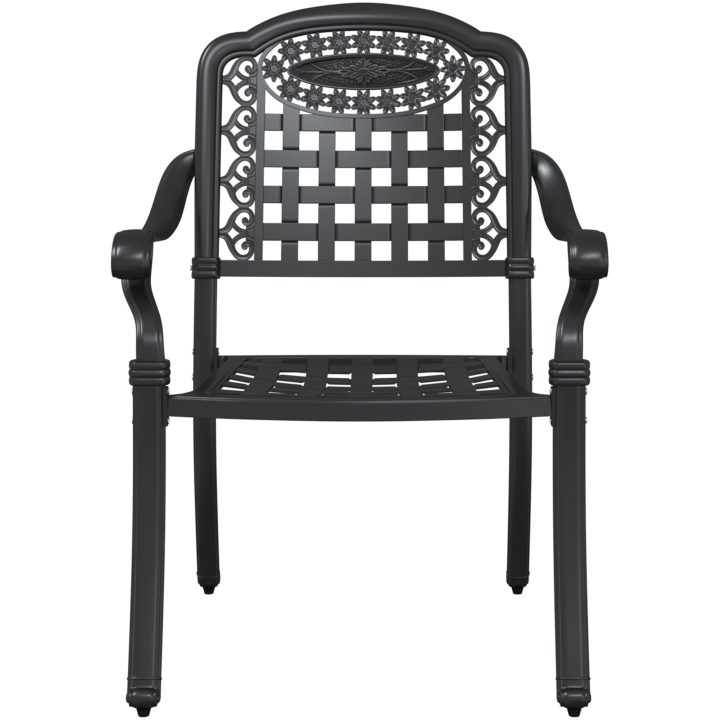 Bistroset för trädgården 3 delar svart gjuten aluminium vidaXL Medium – bild 7
