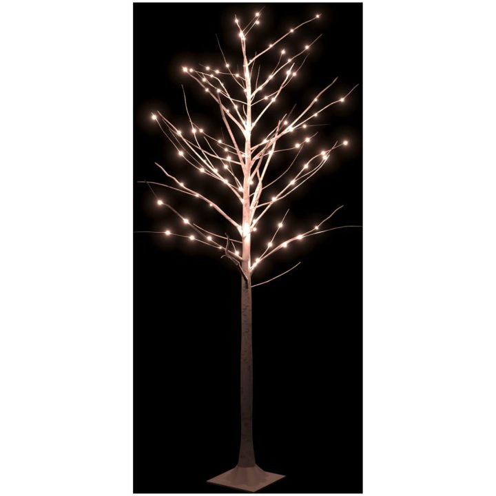 Björkträd med LED varmvit 128 LEDs vidaXL 220 cm – bild 3