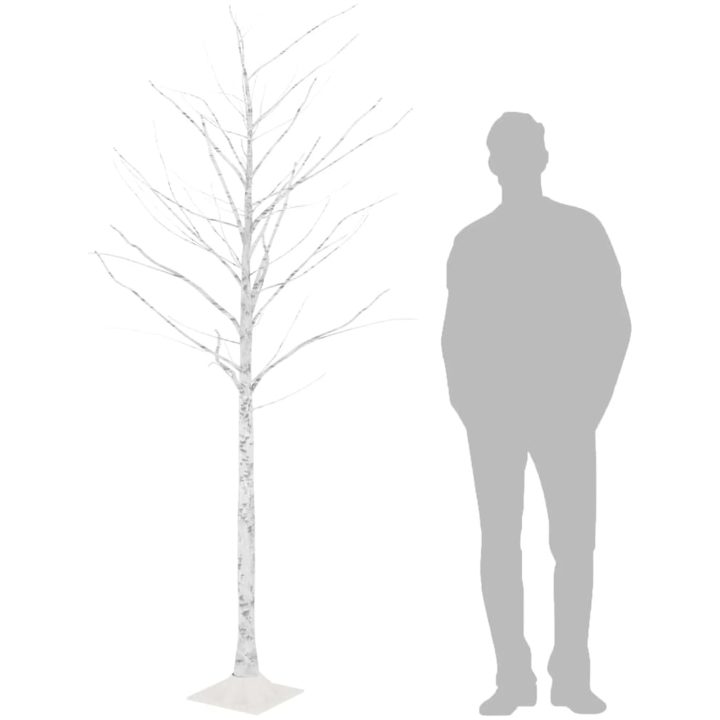 Björkträd med LED varmvit 128 LEDs vidaXL 220 cm – bild 7