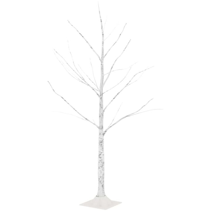 Björkträd med LED varmvit 48 LEDs vidaXL 120 cm – bild 2