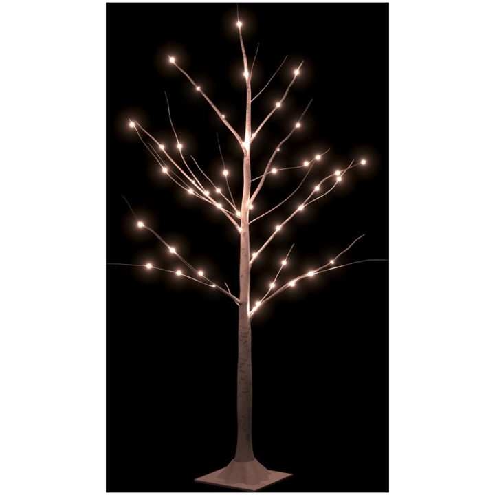 Björkträd med LED varmvit 48 LEDs vidaXL 120 cm – bild 3