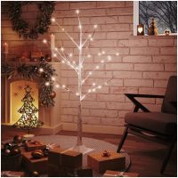 Björkträd med LED varmvit 48 LEDs vidaXL