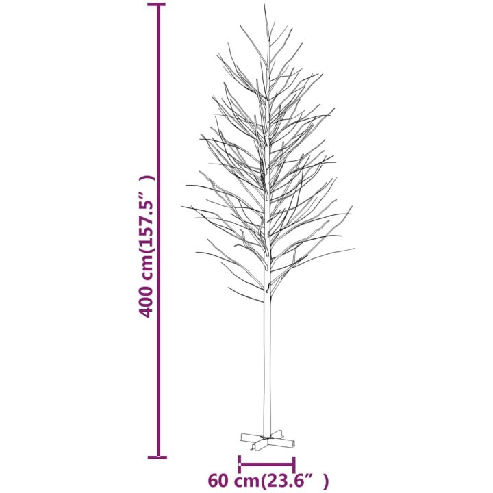 Björkträd med LED varmvit 672 LEDs vidaXL 400 cm – bild 8
