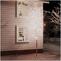 Björkträd med LED varmvit 672 LEDs vidaXL