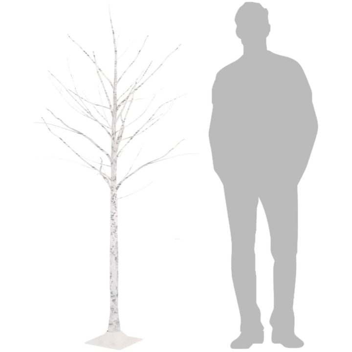 Björkträd med LED varmvit 96 LEDs vidaXL 180 cm – bild 7