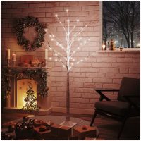 Björkträd med LED varmvit 96 LEDs vidaXL
