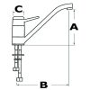 Blandare Galley Mixer Kromad Mässing Keramik Osculati – miniatyr 2