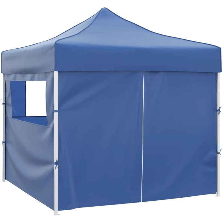 Blått hopfällbart tält 3 x 3 m med 4 väggar vidaXL – bild 2