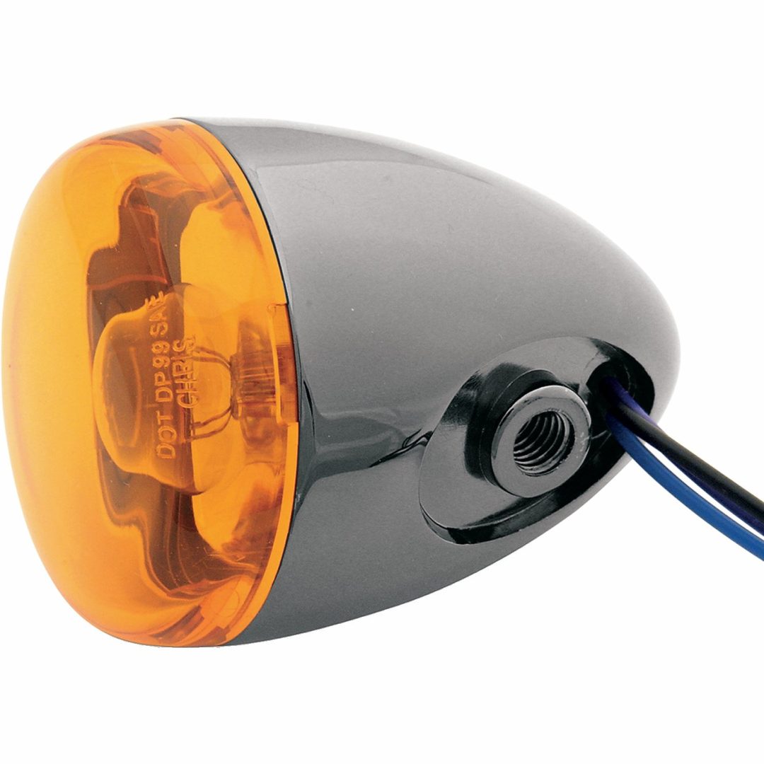 Blinkers Custom Orange/Svart/Nickel CHRIS PRODUCTS TURN SIGNAL BK NKL W/AMB