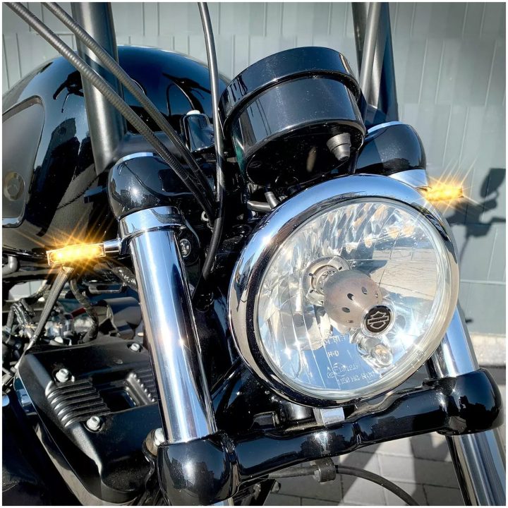 Blinkers Led 3in1 Bärnstensfärgad/Röd/Krom HEINZ BIKES Blinkers – bild 3