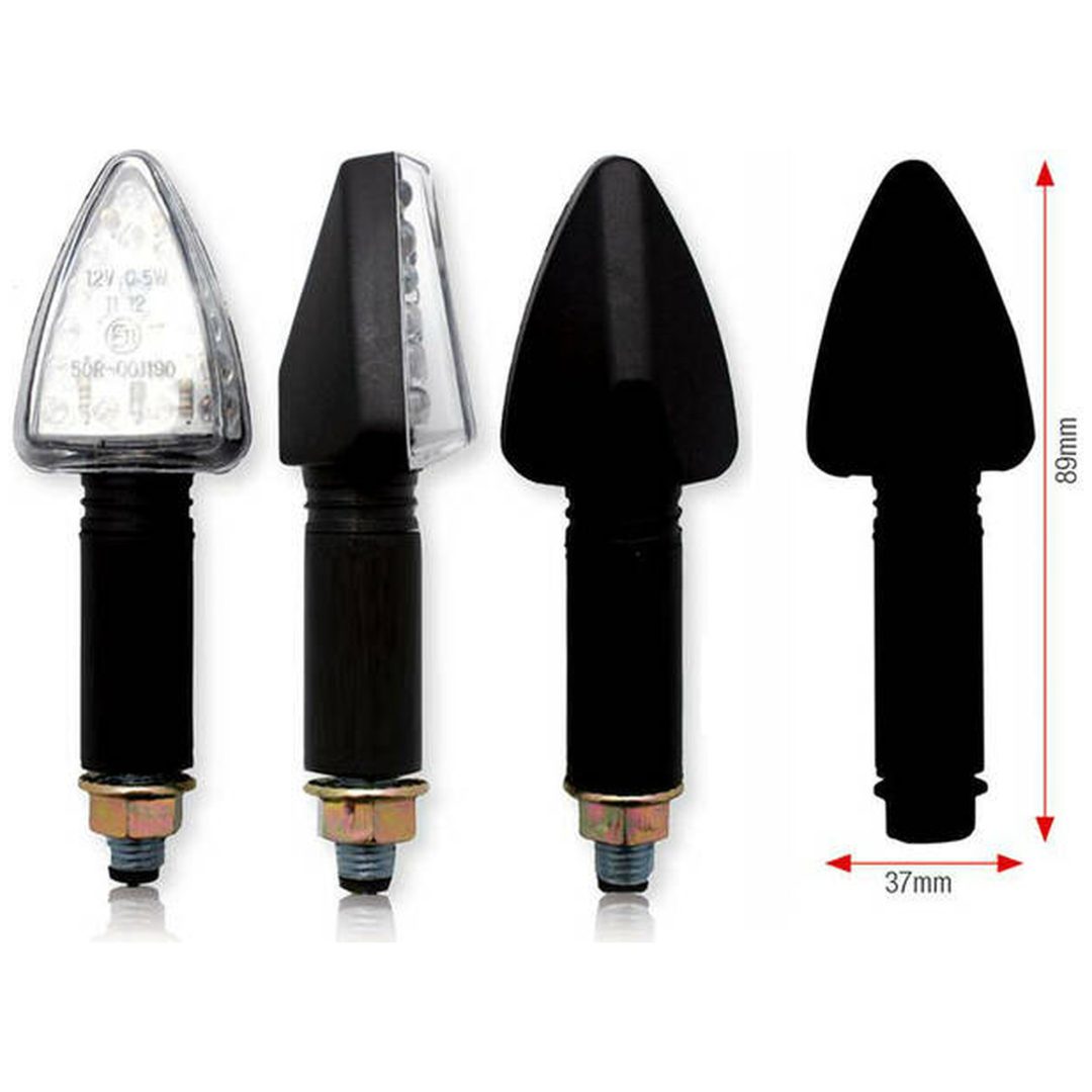 Blinkers Tri Led Lång Svart Universal BIHR Svart