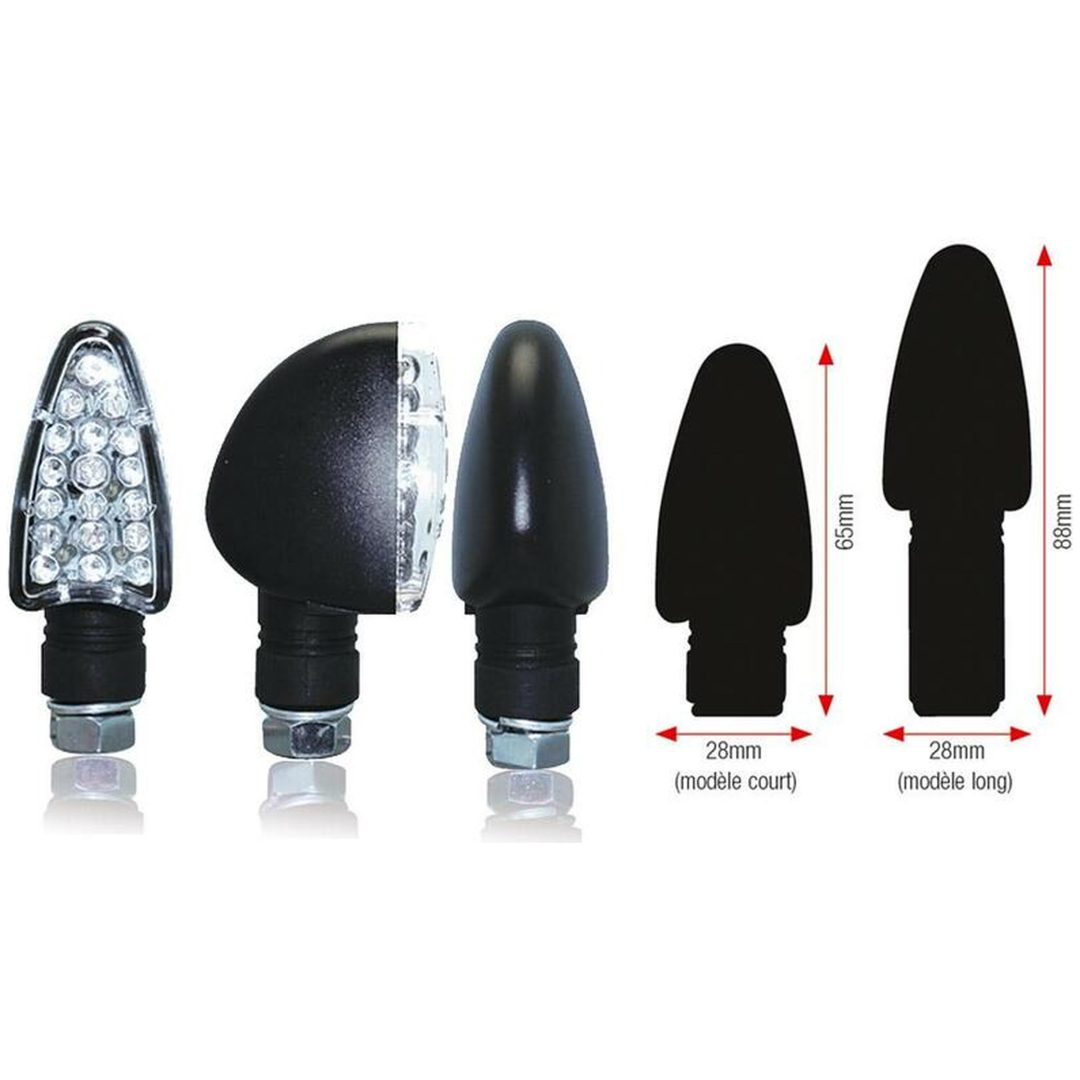 Blinkers Triangle Led Lång Svart Universal BIHR Svart
