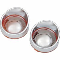 Blinkers Visor-style Bezel And Lens For Deuce-style Turn Signals Orange/Spegel/Krom DRAG SPECIALTIES