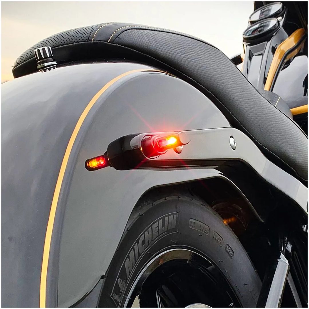Blinkers Winglets Micro Fender Flasher 3in1 Svart HEINZ BIKES Blinkers – bild 5