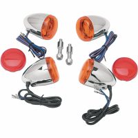 Blinkerskit Deuce-style Orange/Röd/Krom CHRIS PRODUCTS