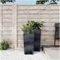Blomkruka avtagbar insida antracit 11/ PP betonglook vidaXL