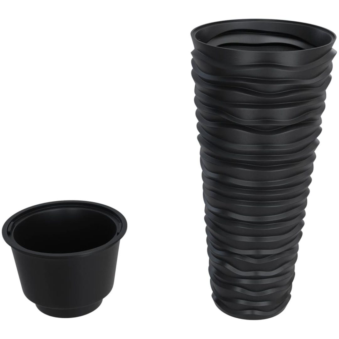 Blomkruka avtagbar insida antracit 18/ PP räfflad vidaXL 45 L – bild 3